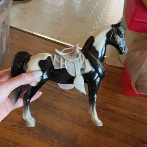 Elegant Black and White Horse Figurine